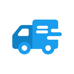 Blue Delivery Truck Icon Fast Speed Charity Social Welfare Transportation Symbol