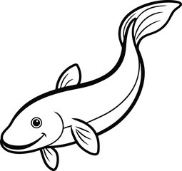 vector illustration of a lungfish