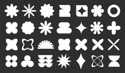 Collection of Abstract and Geometric Silhouette Shapes
