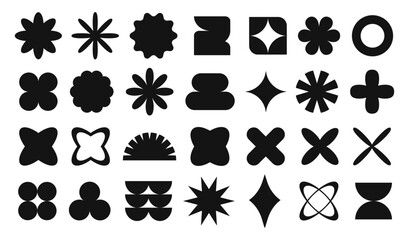 Collection of Abstract and Geometric Silhouette Shapes