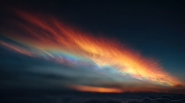 A Colorful Fiery Rainbow Known As A Circumhorizontal Arc