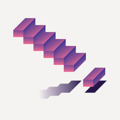Fototapeta premium Abstract geometric floating stairs illusion vector