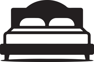 Twin Bed solid icon design on a white background. This black flat icon