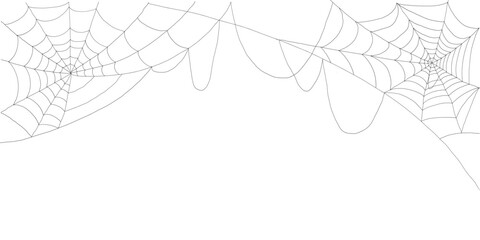 Creepy vector spiderweb corners black cobweb silhouette design elements for Halloween