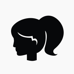 Female head flat icon vector