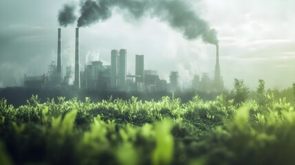 Obraz premium Industrial pollution, Air pollution, Environmental impact, Industrial Pollution and Environmental Impact