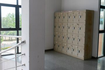 Neat Locker Room with Bright Windows