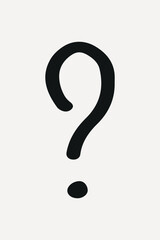 Minimalist black question mark on a light, element vector