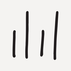 Minimalist design with bold black vertical lines on white, element vector