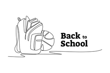 Back to school concept. Single line draw design. Vector graphic illustration