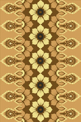 Ikat seamless floral pattern , Motif ethnic floral seamless textil, embroidery, print striped ornament floral, pattern, design for wrapping, silk, scarf, background, text