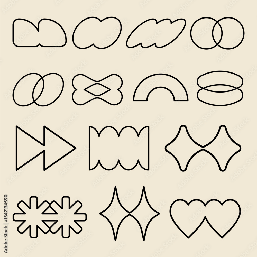 Poster vectors. collection of abstract shapes in various forms. geometric shapes include circles, squares, 