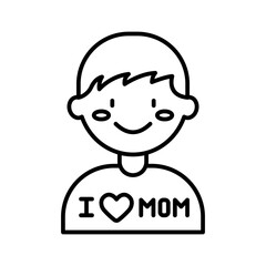 Lineart Icon i love mom
