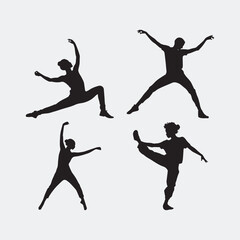 jumping people silhouettes