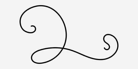 Obraz premium Elegant black swirl design, hand drawn vector