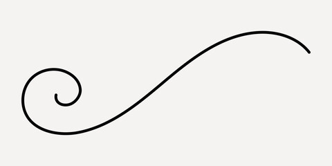 Elegant black swirl design, hand drawn vector