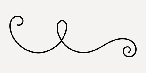 Elegant black swirl design, hand drawn vector