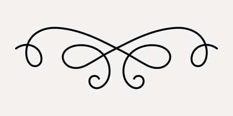 Elegant black swirl design, hand drawn vector