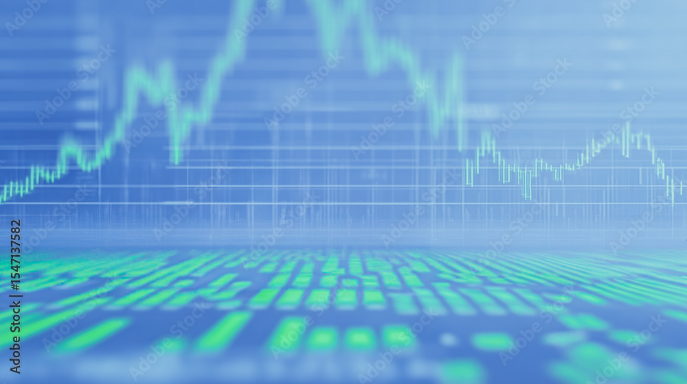 Poster financial data visualization: dynamic digital visualization of financial data with abstract line gra