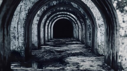 Obraz premium Archway, Tunnel, Dark, Dark Archway Tunnel