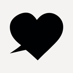Heart-shaped speech bubble icon. vector