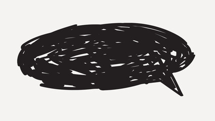 Abstract scribble speech bubble art.
