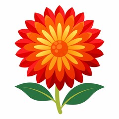 Red and orange flower illustration isolated on white background