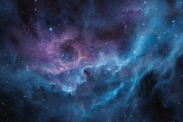 a very large blue and purple nebula with stars