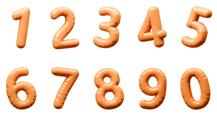 3D画像_風船_数字_オレンジ