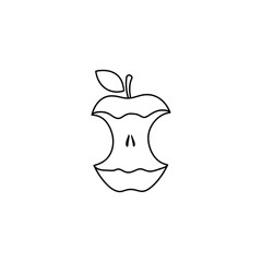 An Apple Core Remaining After Being Eaten