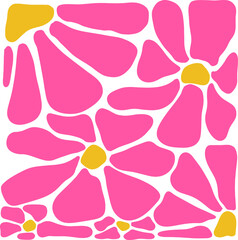 cute pink flowers illustration for background.