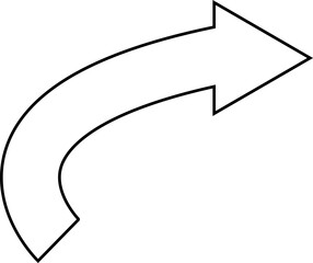 outline arrow sign pointing to right side direction 