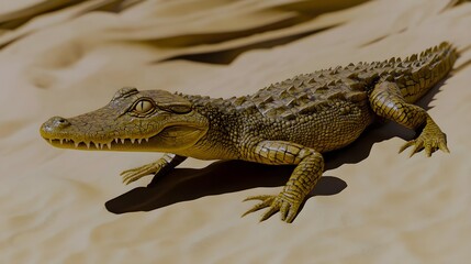 Alligator, Crocodile, Reptile, Young Alligator in the Sand