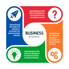 4 steps square round arrows, cycle diagram inforgaphic, report or presentation vector template, business process illustration