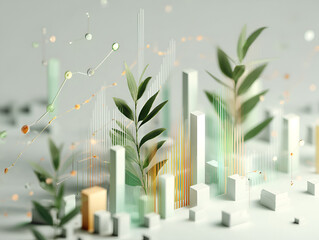 Abstract Growth Concept with Data Visualization and Natural Elements