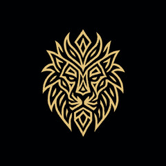 Obraz premium A powerful and bold vector logo design featuring a roaring lion head. The logo showcases sharp details in the lion’s mane and fierce facial expression, symbolizing strength, courage, leadership, and a