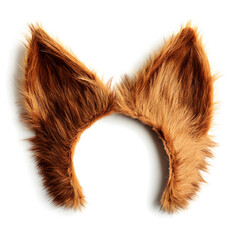 Furry cat ears are fun accessory that can enhance costumes or playful outfits, isolated on white background.