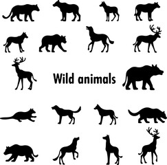 Wild Animal Silhouettes Collection vector