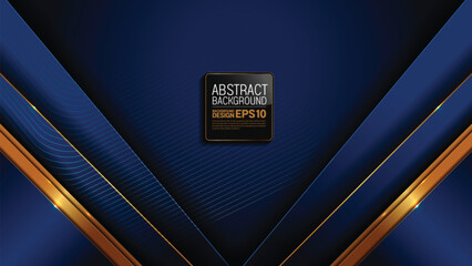 Abstract premium vector with gold and blue lines, straight and diagonal style, 1920x1080 layout for digital marketing, energy presentation, tech banner, modern design, not made with AI