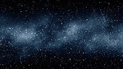 Fototapeta premium Starry night sky with intricate hexagonal pattern.