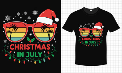 Christmas Santa 4th July Independence Day T-shirt Design | Typography lettering quote design | Father's Day Gift Idea With Funny Graphic Shirt | For Stickers, T-shirts, Mugs, Cap print	