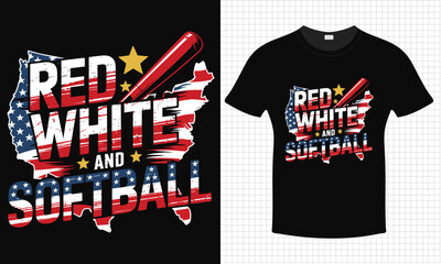 Baseball 4th July Independence Day T-shirt Design | Typography lettering quote design | Father's Day Gift Idea With Funny Graphic Shirt | For Stickers, T-shirts, Mugs, Cap print	