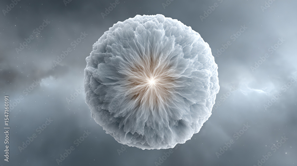 Poster A mesmerizing abstract depiction of a cloud-like structure, representing cosmic energy and the mysteries of the universe.
