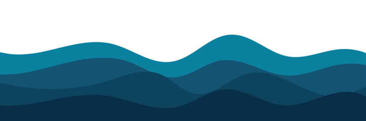 Sea waves layered vector background illustration and sea beach vector illustration.