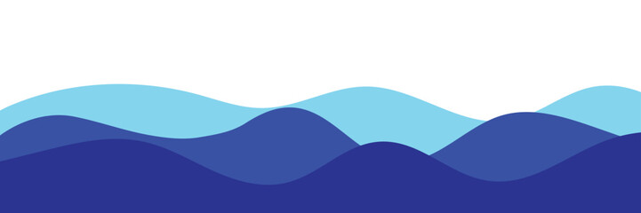 Sea waves layered vector background illustration and sea beach vector illustration.