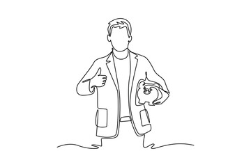 Friendship concept. Single line draw design. Vector graphic illustration