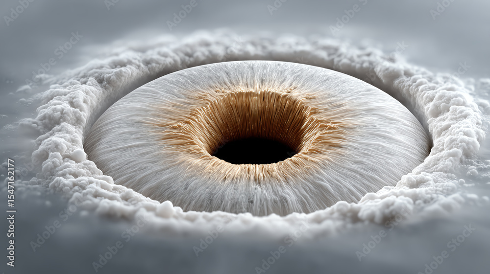 Poster An abstract representation of a swirling vortex in clouds, showcasing dynamics and movement in a stunning visual.