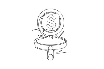 Financial literacy concept. Single line draw design. Vector graphic illustration
