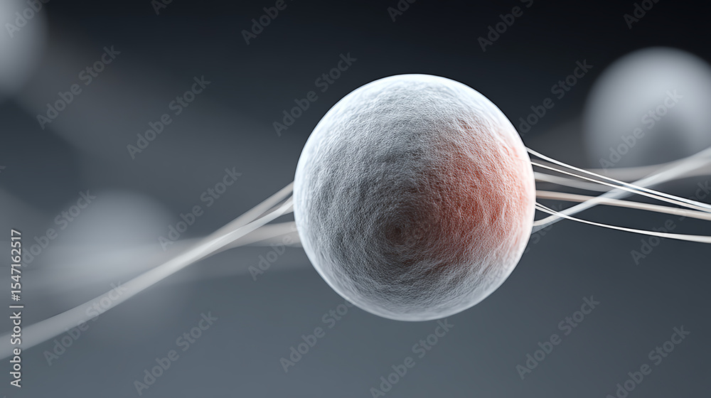Poster close-up of a microscopic cell with fluid lines, illustrating cellular structure and molecular dynam