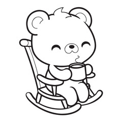 Cute kawaii Cozy Bear Bold & Easy Coloring pages, cute Cozy Bear coloring book, Cozy Bear coloring, cute Cozy Bear idea for kids, cute Cozy Bear art